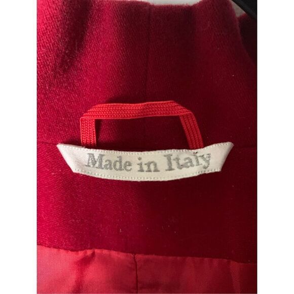 MaxMara 100% wool jacket red women's size 8 - Picture 3 of 8